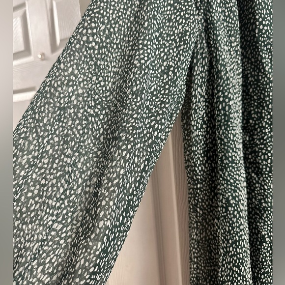 Joie Limited Edition Green Arctic Animal Spot Balloon Sleeve Dress Size XL - Picture 4 of 13